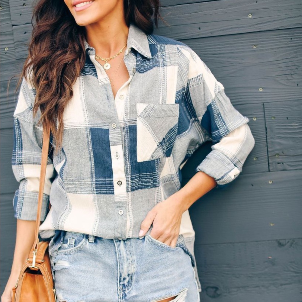 Vici Ranchero Cotton Button Down Top